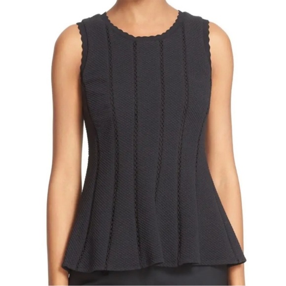 Rebecca Taylor Diamond Textured Peplum Tank - Picture 1 of 7
